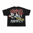 Rare Peace 'Statue Of Liberty' Oversized Rhinestone Cropped T-shirt (Black) RT6022 - FRESH N FITTED