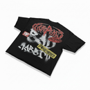 Rare Peace 'Statue Of Liberty' Oversized Rhinestone Cropped T-shirt (Black) RT6022 - FRESH N FITTED