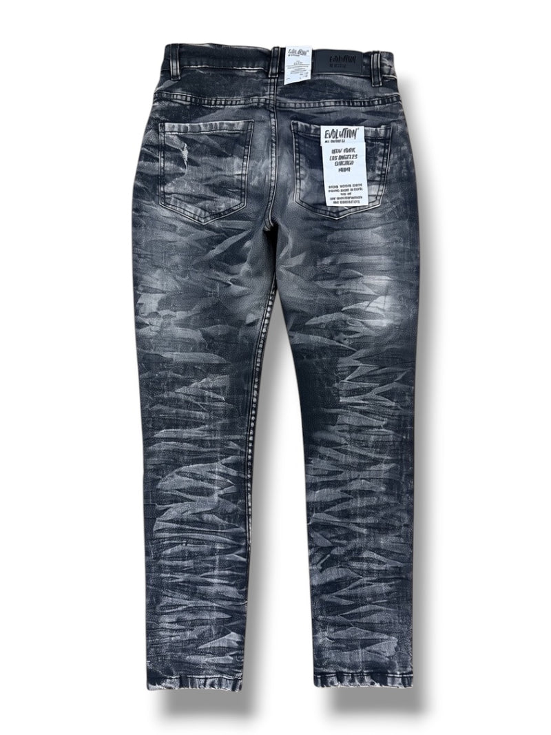 ジェームスリジィー  mooncow 2000 Evolution 'Wild Tiger' Distressed Ripple Denim (Black) EV-33319