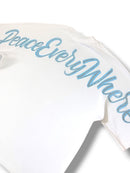 Inner Peace 'Peace Every Where' Oversized Rhinestone T-Shirt (White) - FRESH N FITTED