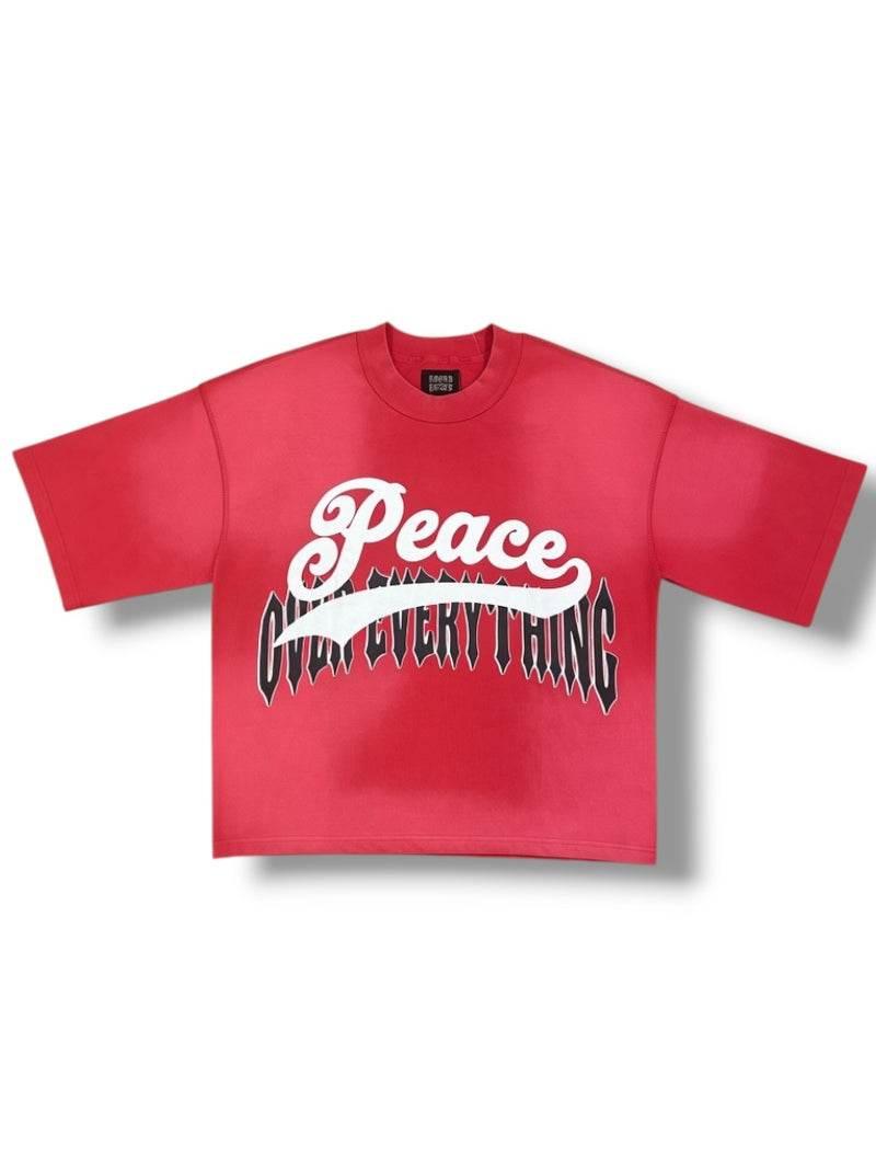 Inner Peace 'Over Everything' Cropped T-Shirt (Washed Red)