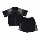 Kindred Rhinestone Nylon Zip Up Shirt (Black) KD261T