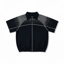Kindred Rhinestone Nylon Zip Up Shirt (Black) KD261T