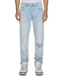 Ksubi Chitch Kstellar Effect blue denim jeans with stylish distressed details and unique fading for a modern casual look.