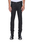 Ksubi Van Winkle black backstage denim jeans with Kraftwerk detailing, showcasing the back view of the dark denim pants.