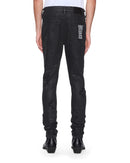 Ksubi Van Winkle backstage black Kraftwerk denim jeans showing back view with black wash and signature stitching details.