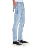 Ksubi Van Winkle Duke blue denim jeans with classic fit and stylish stitching, displayed on a flat surface.