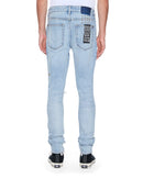 Ksubi Van Winkle Duke Blue Denim jeans displayed on a mannequin showing the front view of classic blue denim jeans.