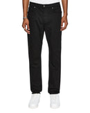 Ksubi WolfGang Laid black denim jeans, slim-fit style with classic five-pocket design, shown on a model.