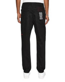 Ksubi WolfGang Laid black denim jeans with a slim fit and distressed details, displayed on a neutral background.