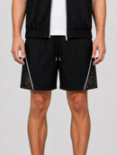 Black Kindred Rhinestone Nylon Shorts with sparkling rhinestone details, stylish and comfortable for casual wear.