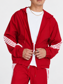M. Society 'Outdoor' Nylon Zip Up Jacket in Crimson