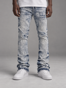 BLACK LIGHT 'Cross' Flare Fit Denim in Ice Blue