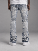 BLACK LIGHT 'Cross' Flare Fit Denim in Ice Blue