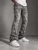 BLACK LIGHT 'Cross' Flare Fit Denim in Grey