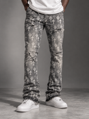 BLACK LIGHT 'Cross' Flare Fit Denim in Grey