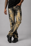 Men's Makobi Sergio straight cut fit denim jeans in brown wash, showcasing the classic denim style and fit.