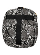 Backpack with snake print pattern on a white background