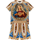 George V Men's Pure Heart Premium All Over Print With Rhinestones Tee - FRESH N FITTED