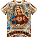 George V Men's Pure Heart Premium All Over Print With Rhinestones Tee - FRESH N FITTED