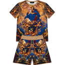 George V Men's Joy To The World Premium All Over Print With Rhinestones Tee - FRESH N FITTED