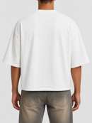 Papercut 'Redemption' Oversized Cropped T-Shirt (White)