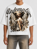 Papercut 'Redemption' Oversized Cropped T-Shirt (White) at the best store in concord California sun valley mall