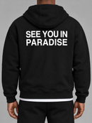 Men's SYIP 'See You in Paradise' Heavyweight Zip Up Hoodie in Black