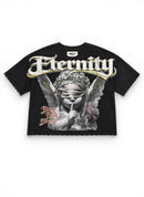 Papercut 'Eternity' Oversized Cropped T-Shirt (Black)