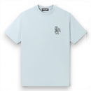 Light blue t-shirt with a logo on a white background By Fresh N Fitted