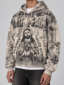 RARE PEACE 'Forever' Pull Over Rhinestone Air Brush Jacket in Ecru