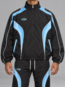 RARE PEACE black nylon jacket with full zip and embossed detailing