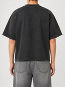 Black Rebel Minds Rebel To Saint cropped T-shirt with graphic design, casual streetwear style.