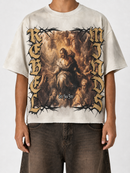 Cream Rebel Minds 'Set You Free' cropped T-shirt with graphic design, casual fit, and short sleeves.