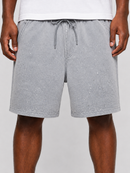 Rebel Minds washed rhinestone galaxy shorts in light grey, featuring starry design and casual fit for stylish streetwear.