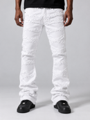 Roar Denim 'Frayed' Stacked Flare Denim In White
