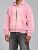 KML F.E.F.E Boxy Zip-Up Hoodie (Washed Pink)