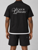 SYIP 'See You in Paradise' Short Sleeve button up (Black) 2080
