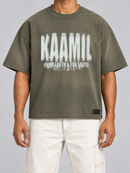 KML 'BLURRED' Boxy Vintage Wash T-Shirt (Olive)