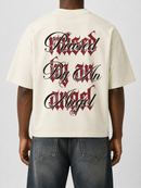 Silent Verse ‘Raised By An Angel’ Oversized Cropped T-Shirt (Cream)