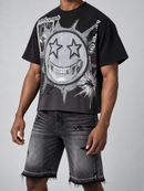 Black Smoke Rise Elevate Wide Crop Tee, casual short-sleeve t-shirt with a relaxed fit and modern style.