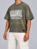 KML 'BLURRED' Boxy Vintage Wash T-Shirt (Olive)