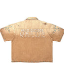 Rare Peace 'Who Decides Value' Rhinestone Cropped Collar Zip-up (Wheat) RJ6064 - FRESH N FITTED