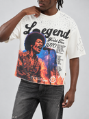 VOYAGE STUDIO Legend World Tour Cropped Tee In White