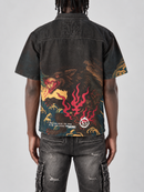 VOYAGE STUDIO Victory S/Sleeve Button Up In Black