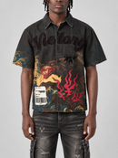 VOYAGE STUDIO Victory S/Sleeve Button Up In Black