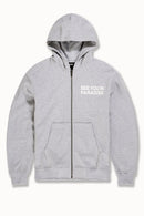 Men's SYIP 'See You in Paradise' Heavyweight Zip Up Hoodie in Heather Grey