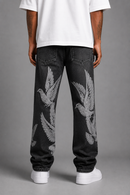 FWRD 'Dove' Relaxed Straight Denim in Washed Black