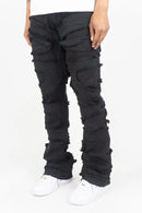 Roar Denim 'X Fray' Stacked Flare Denim (Jet Black) G52-641 - FRESH N FITTED