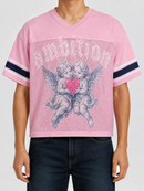 Papercut 'Ambition' Cropped Jersey Tee In Pink